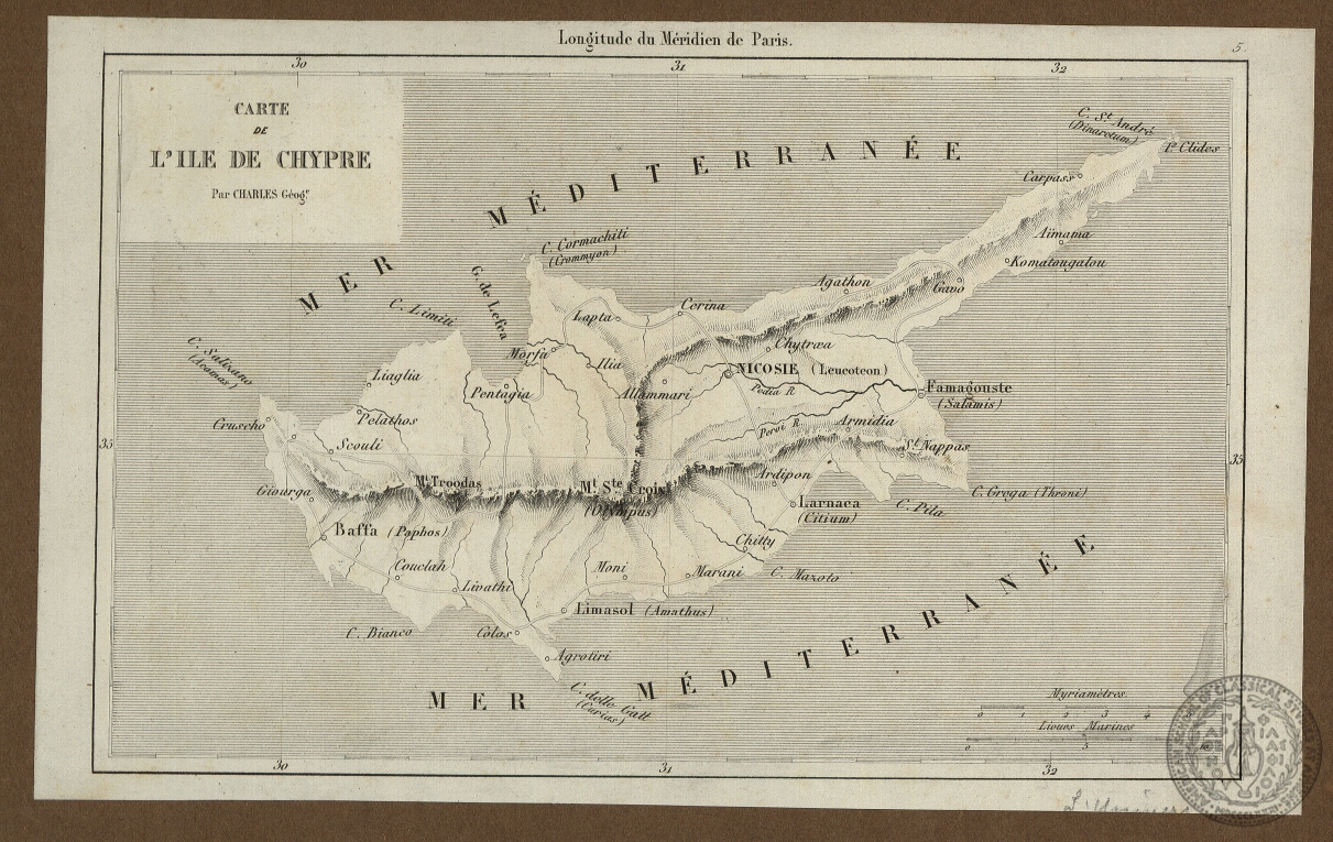 Carte de l' Ile de Chypre.